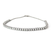 14k White Gold .50ct H SI1 Round Diamond Half Tennis Bracelet 7" inch
